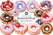 Hand Painted Donut Clipart PNG, an Illustration by SinaCreation (Thumbnail 1 of 5)