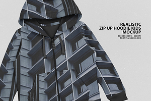 Realistic Zip Up Hoodie Kids mockup, a Hoody Mockup by Uncentrifuged Pressure