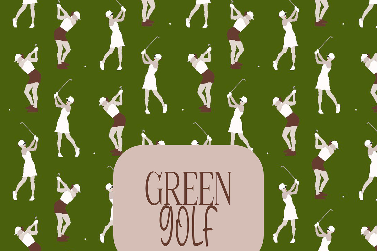 Green people modern golf girls, a Pattern Graphic by Cotton Melon pattern Shop (Photo 1 of 6)