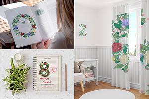 Floral Colorful Font Decoration