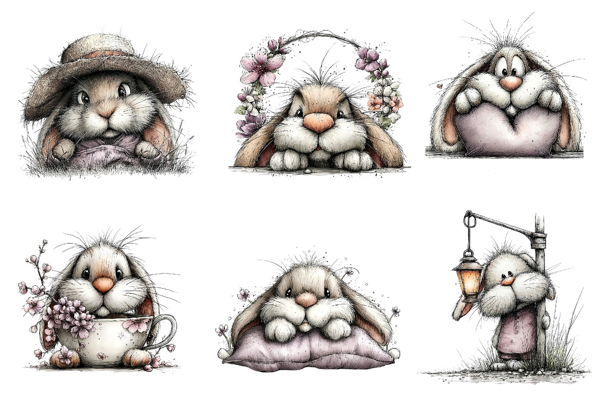 Peeking Easter Bunny Clipart, an Illustration by Dream Creation (Photo 6 of 7)
