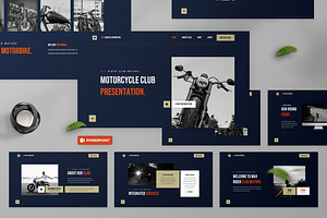 Maxrider Motorcycle Club PowerPoint, a Presentation Template by Annora Studio