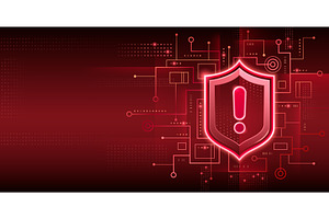 Cyber security alert with glowing, a Technology Illustration by art PVP - market