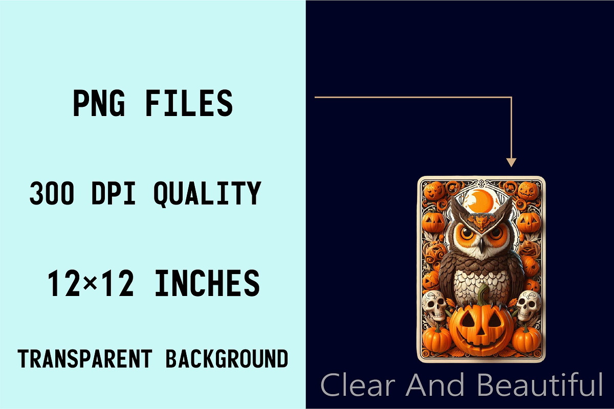 Halloween Owl Tarot Card Sublimation, an Illustration by SVGArt (Photo 5 of 8)