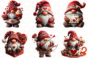 Whimsical Valentines Gnome Clipart, an Illustration by Black Bird Studio (Thumbnail 4 of 6)