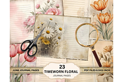Floral Junk Journal Pages PDF, a Decorative Illustration by Coral Beauty (Thumbnail 3 of 5)