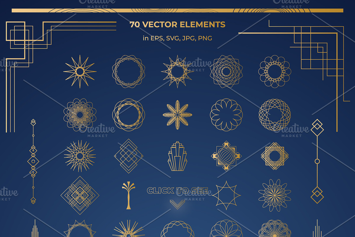 ART DECO vector collection, an Object Graphic by Ira Kot Design (Photo 2 of 8)