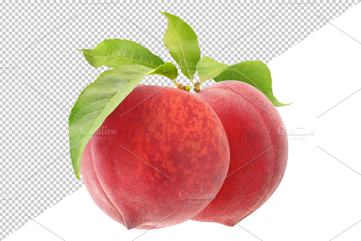 Isolated peach with leaves, an Object Graphic by Fruits+Veggies (Photo 3 of 4)