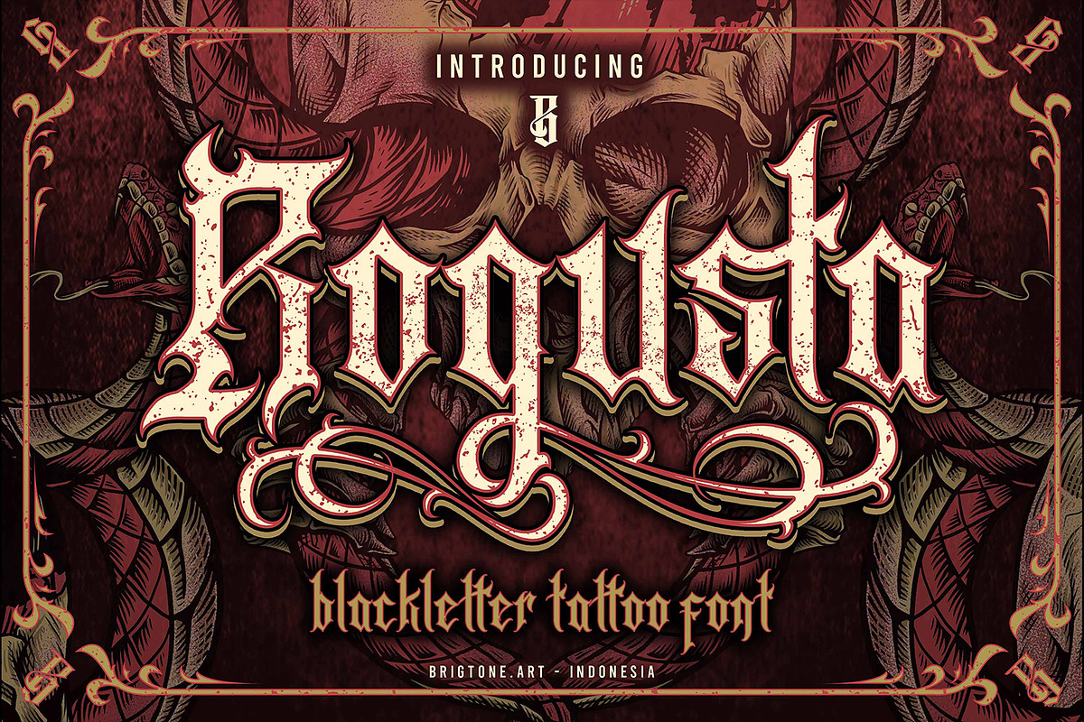 Rogusta - Blackletter Font, a Blackletter Font by Brightone (Photo 1 of 8)
