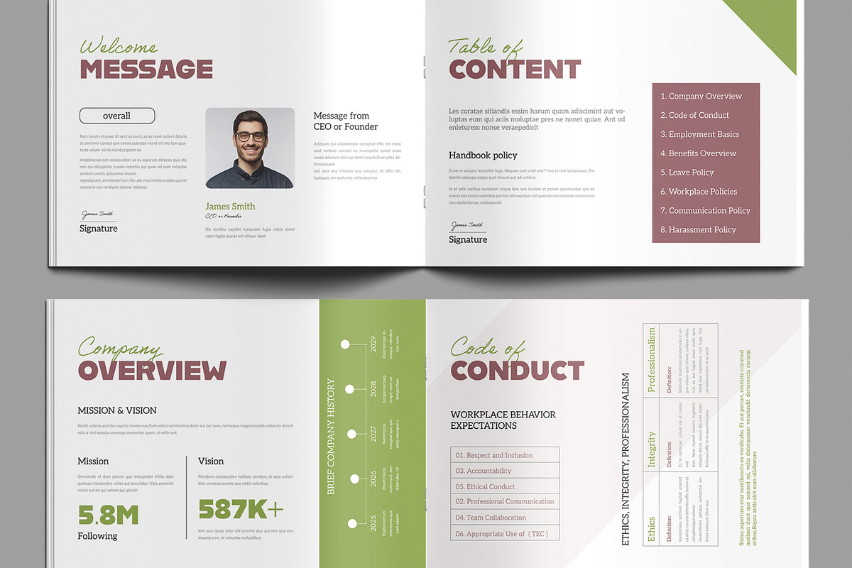 Editable Human Resources Handbook preview 3