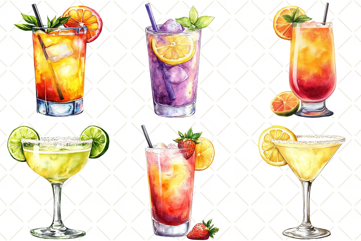 Summer Cocktail Sublimation Clipart, an Illustration by Black Bird Studio (Photo 5 of 5)