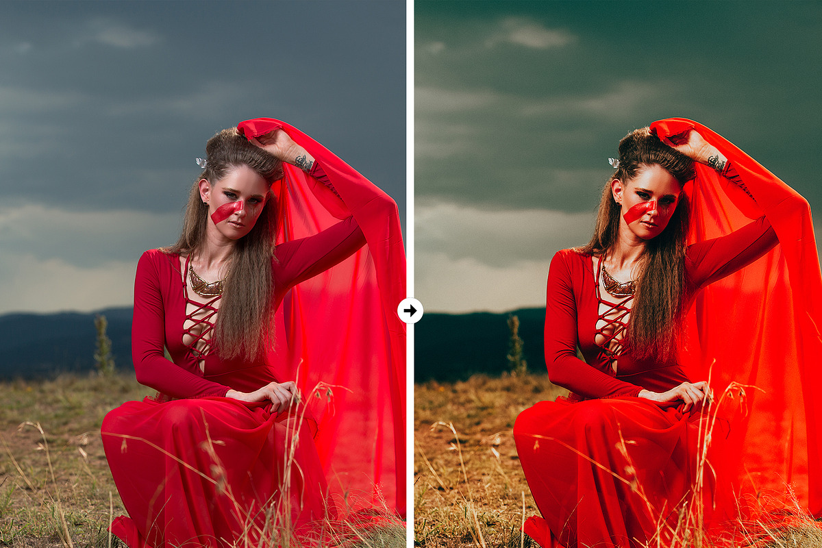 1 Orange & Amber Lr & Ps Preset preview 4