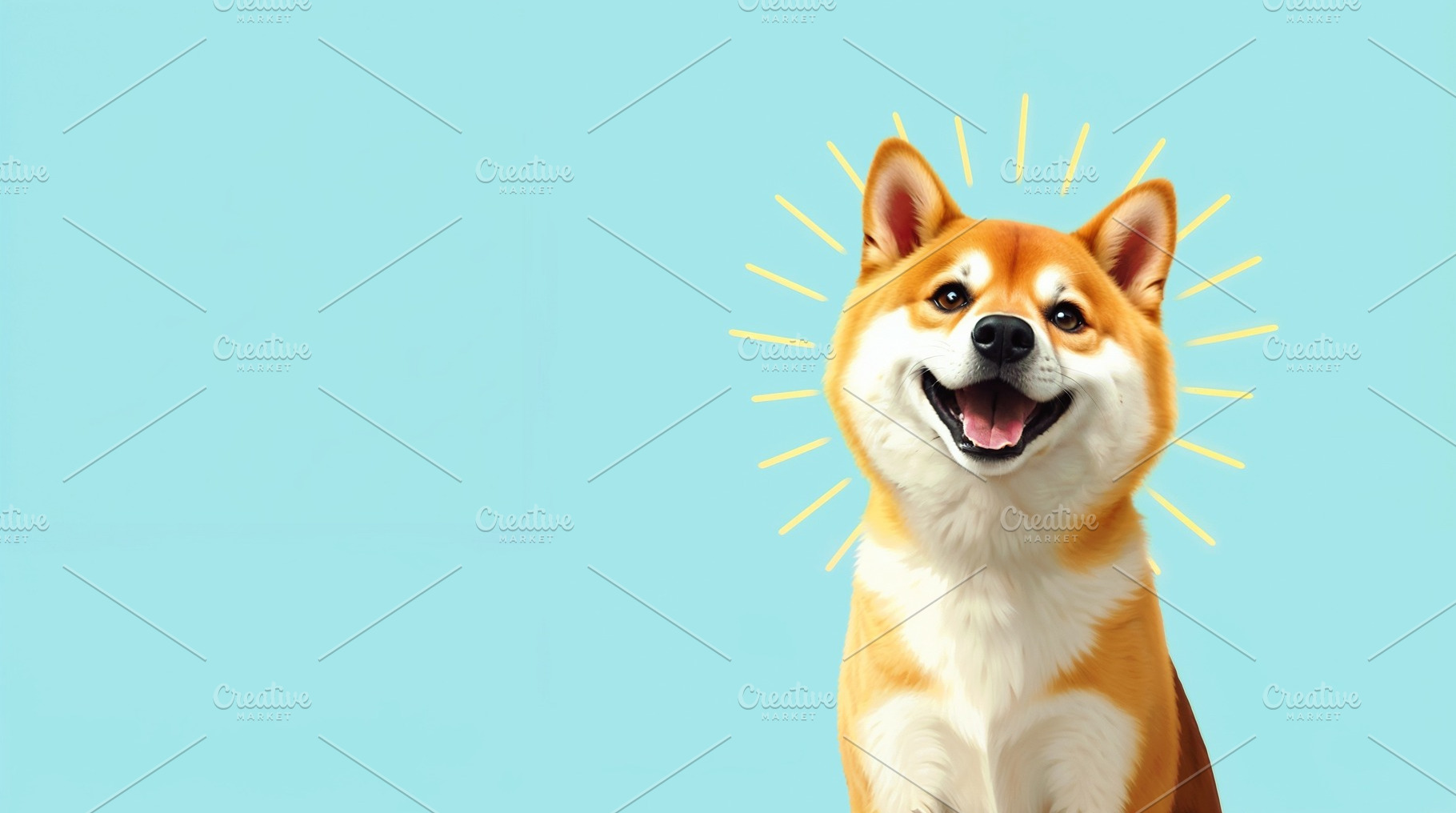 happy shiba dog animal banner, an Animal Photo by Bunny's Little Shop