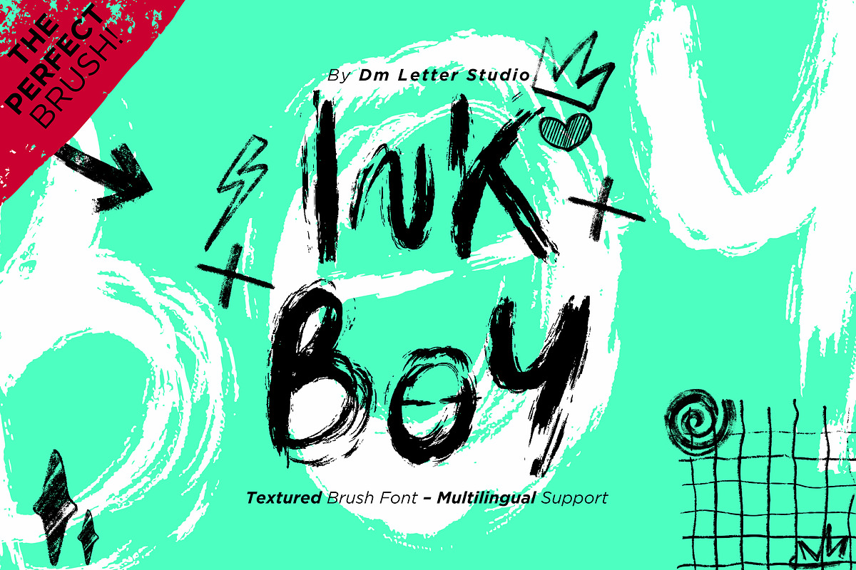 Ink Boy – Textured Brush Font, a Handwritten Font by Dm Studio (Photo 1 of 9)