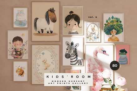KIDS' ROOM Nursery Prints Gallery, a Background Graphic by Lana Elanor