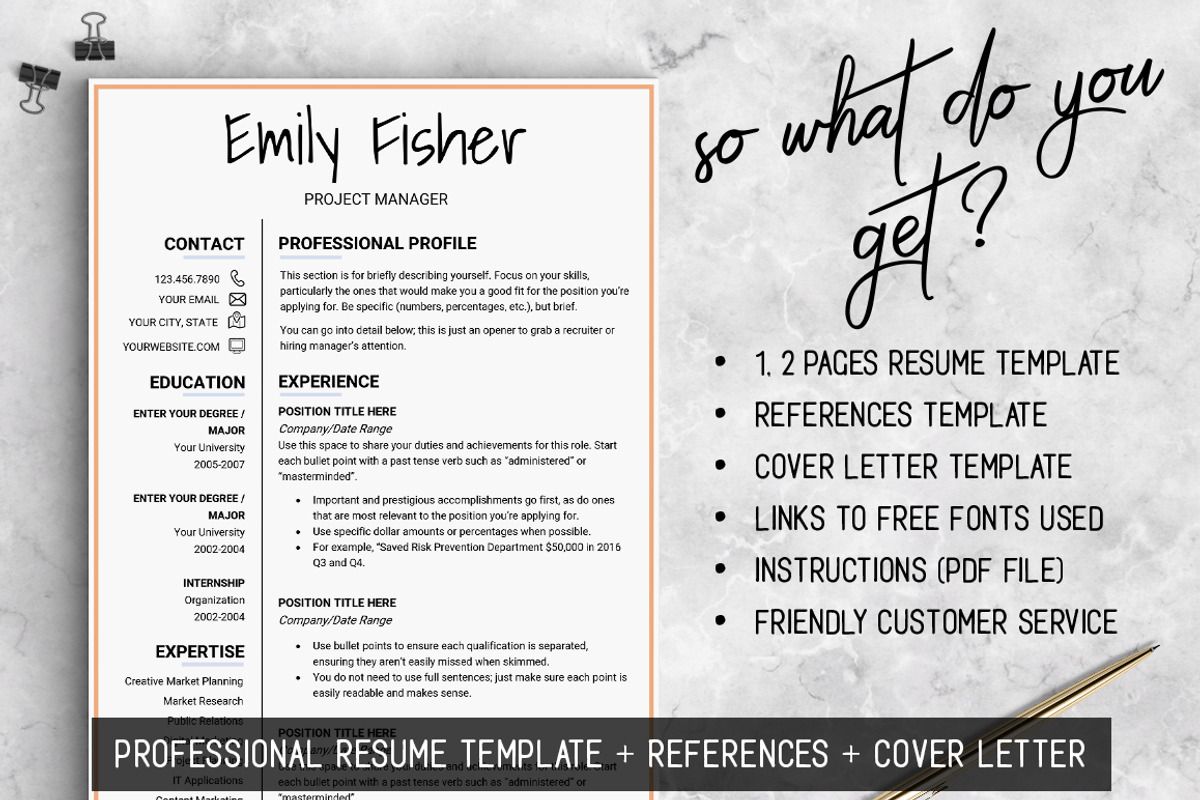 Resume Template / Instant Download, a Resume Template by LevelUpResume (Photo 3 of 5)