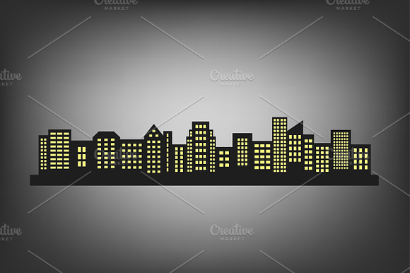 Big City Skyline At Night