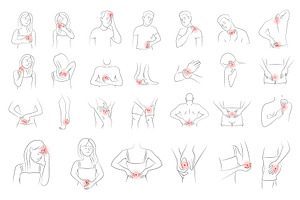 Pain Symptoms Set. Human Body Ache, an Object Illustration by Lettering_Logo