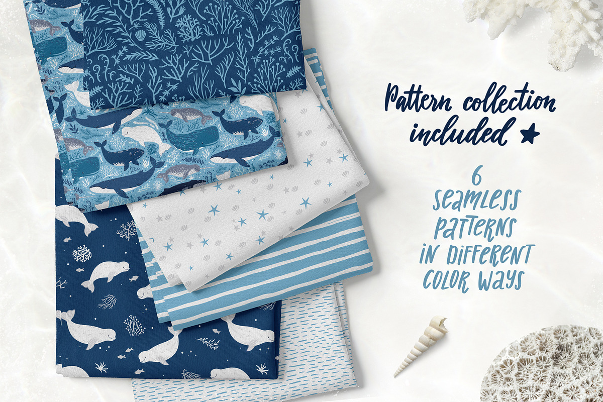 Cute Whales. Characters & patterns, an Animal Illustration by MagicForestory (Photo 4 of 12)