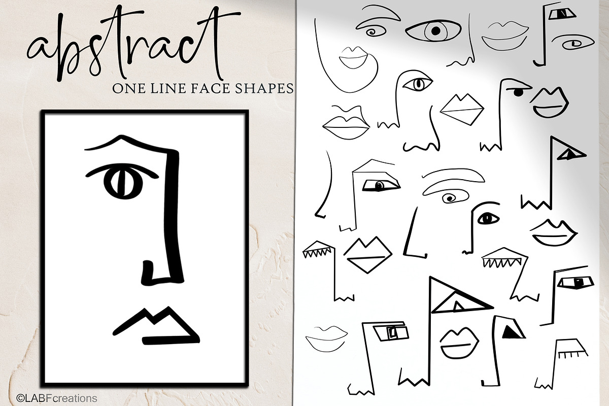 Abstract shape  Oneline art clipart, a Decorative Illustration by LABFcreations (Photo 5 of 15)