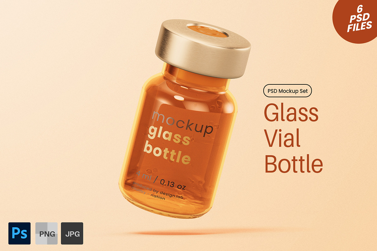 Vaccine Glass Vial Bottle Mockup Set, a Packaging Mockup by Remnand Studio (Photo 1 of 9)