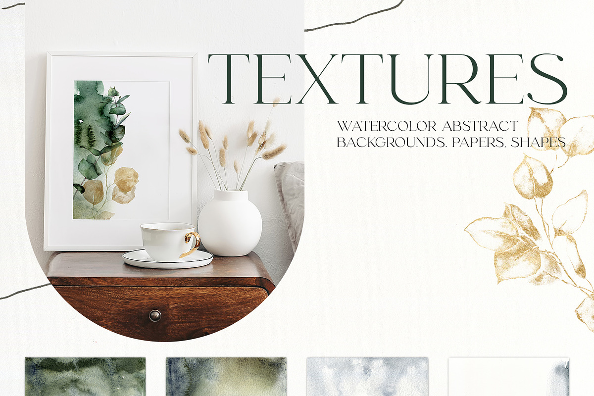 Eucalyptus watercolor leaves clipart, a Decorative Illustration by Yuliya Derbisheva (Photo 15 of 15)