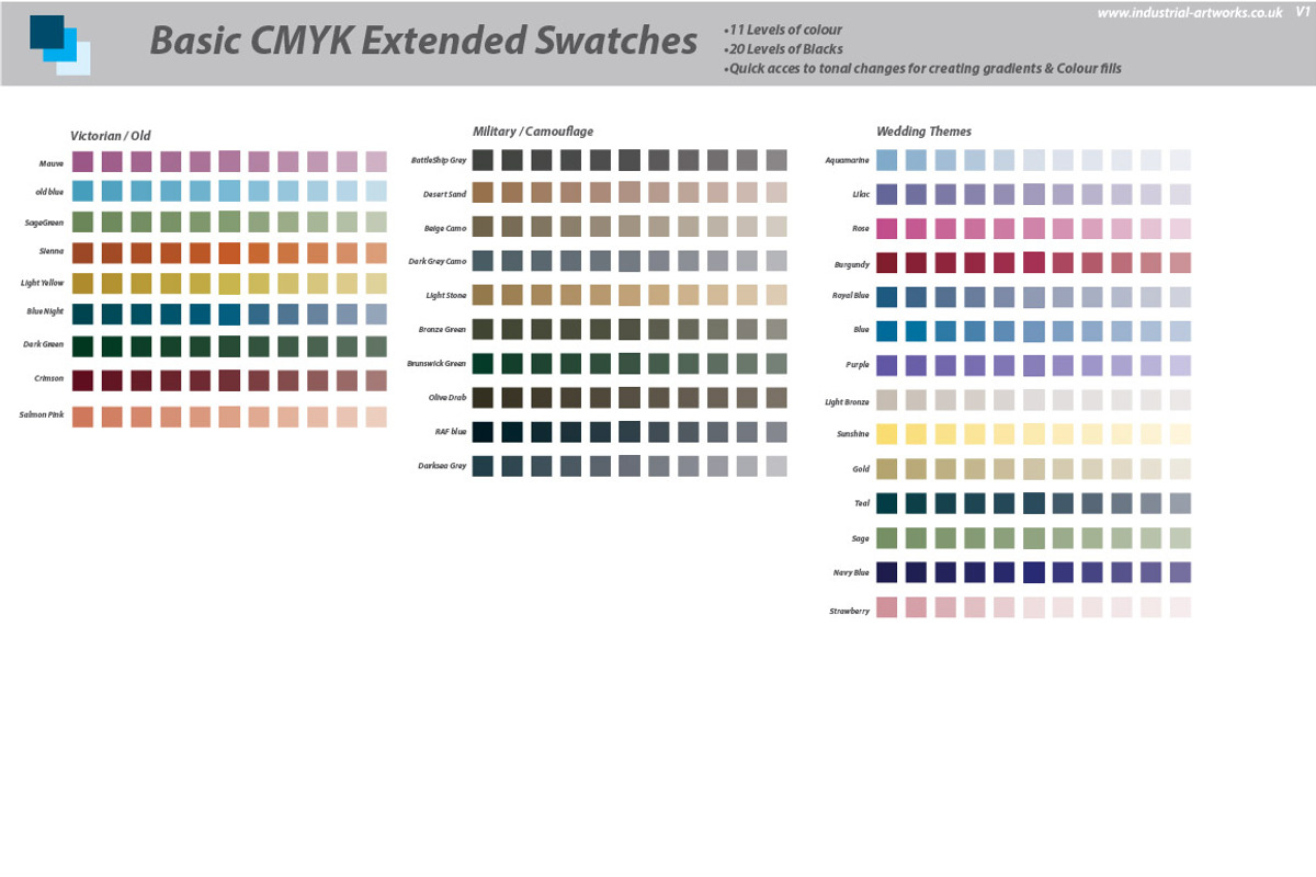 CMYK Extended Swatches-Illustrator, a Palette Add-On by Industrial Artworks (Photo 3 of 5)