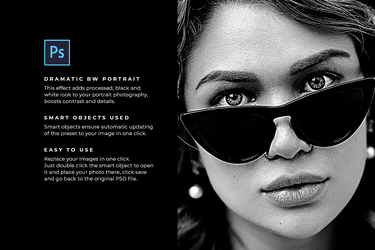 Dramatic BW Portrait PSD Effect, a Templates & Theme by velvetmade.designs (Photo 10 of 10)