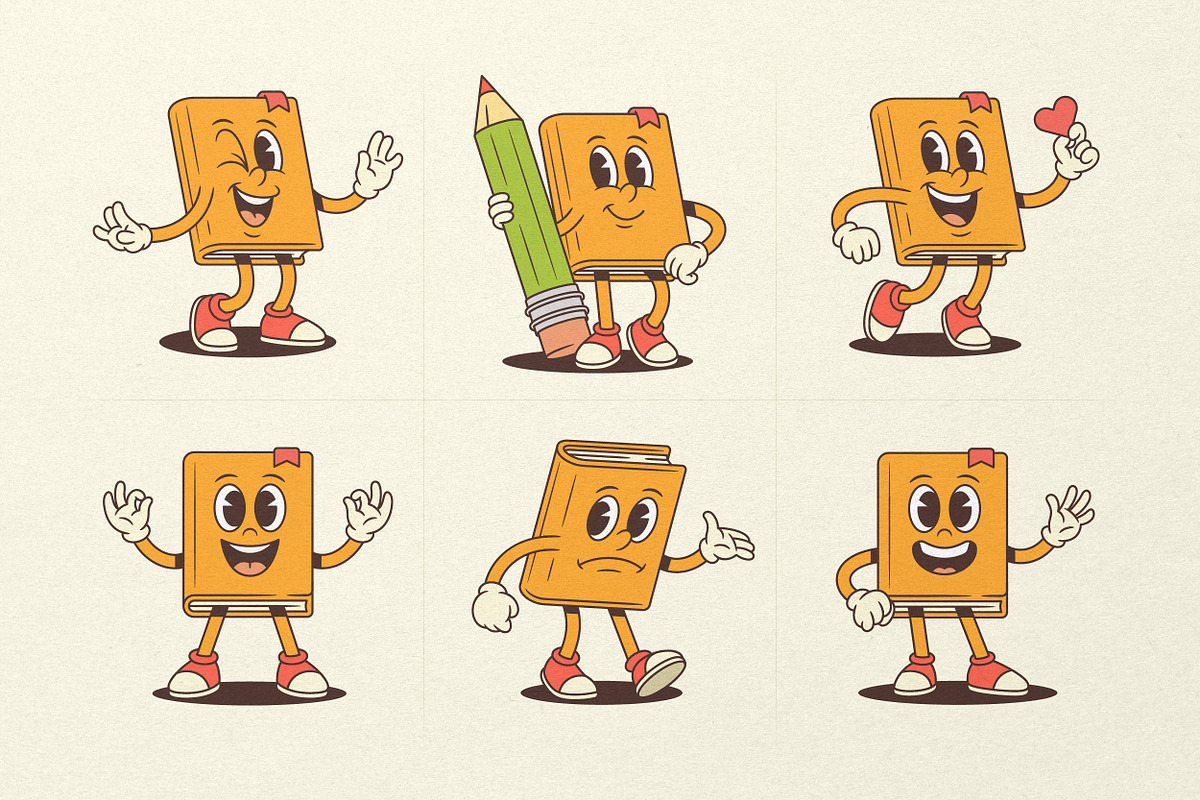 Textbook Cartoon Mascot Character, an Education Illustration by Vasya Kobelev (Photo 4 of 8)