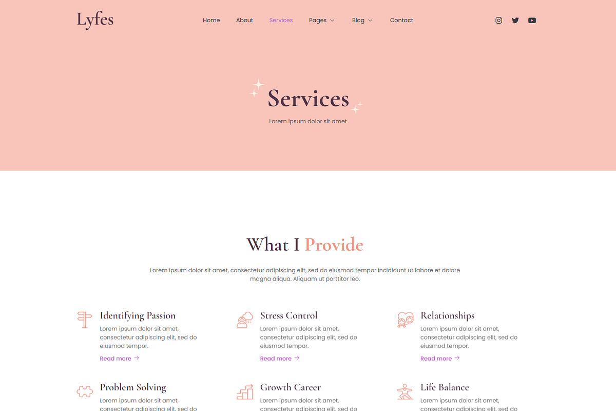 Feminine Life Coach Speaker Template, a Landing Page Template by MasterDesigns (Photo 4 of 9)