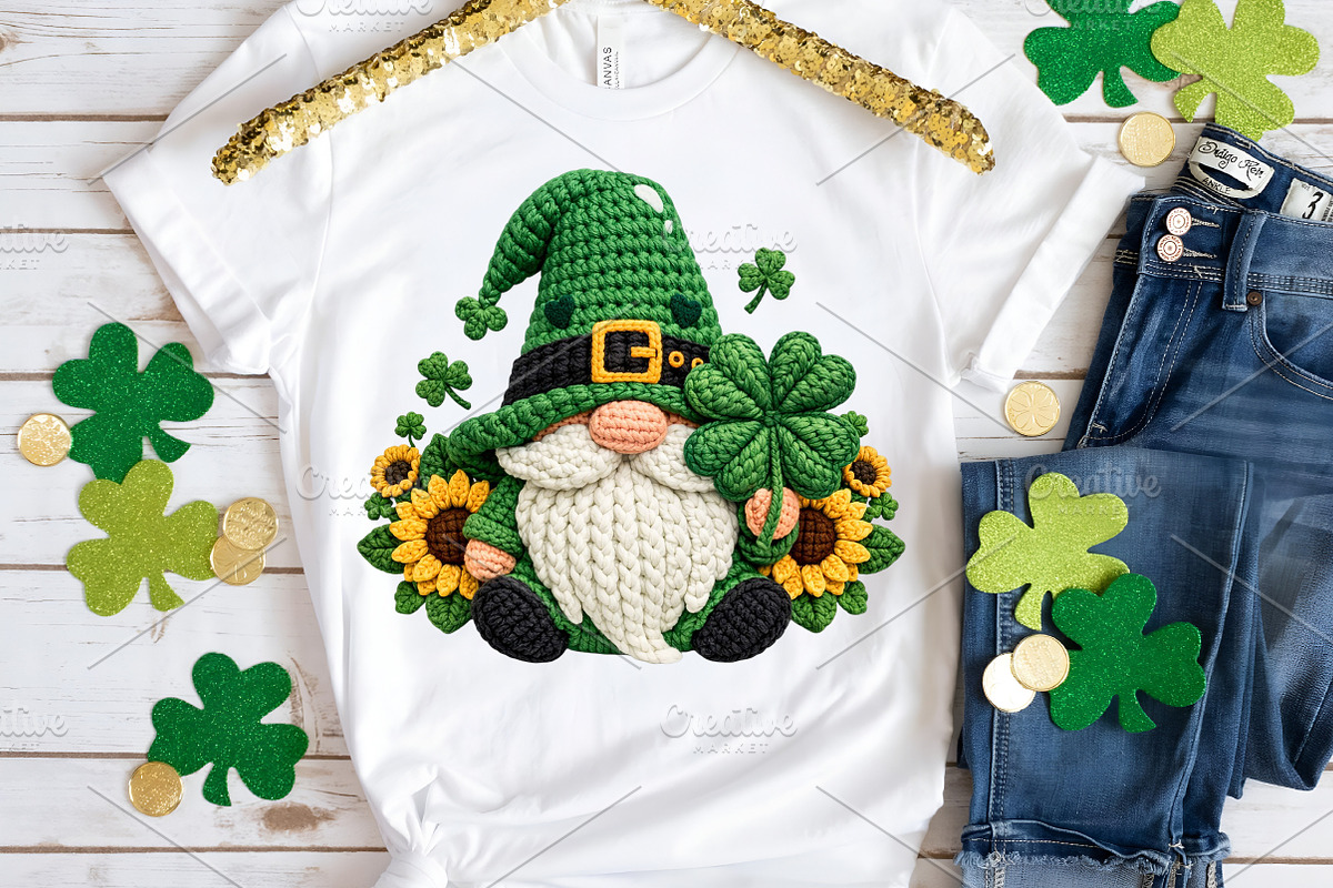 Crochet St Patrick's Day Gnomes PNG, an Illustration by Canvas Craft (Photo 4 of 4)