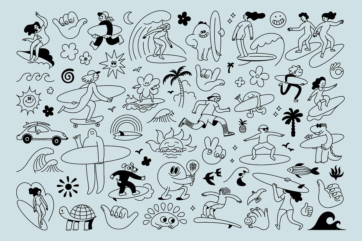 Surf & Sport Vector Illustrations, an Object Graphic by venimo (Photo 10 of 15)