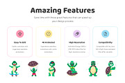 Animated Turtle Stickers Set, an Emoji Icon by Vectors Market (Thumbnail 2 of 3)