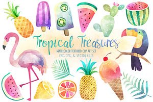 Tropical Treasures Watercolor Bundle