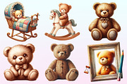 Watercolor Teddy Bear Clipart., a Graphic by CitraGraphics (Thumbnail 3 of 4)