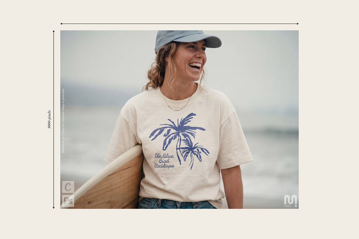 T-Shirt Mockup front view beach, a Shirt Mockup by The Blue Bird (Photo 7 of 8)