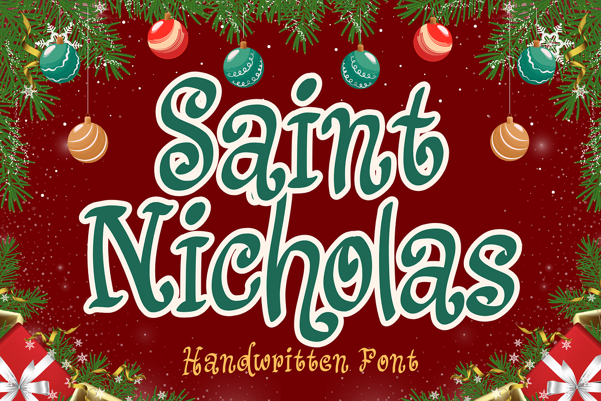 Saint Nicholas is a handwritten font, a Handwritten Font by Brown Cupple (Photo 1 of 9)