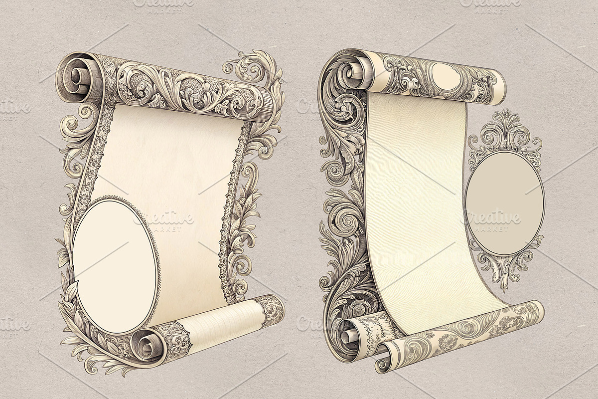 Vintage Decorative Borders & Frames, a Decorative Illustration by MRI STUDIO (Photo 21 of 34)