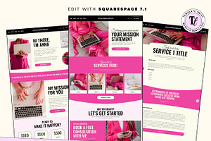 Pink Faceless Website Template