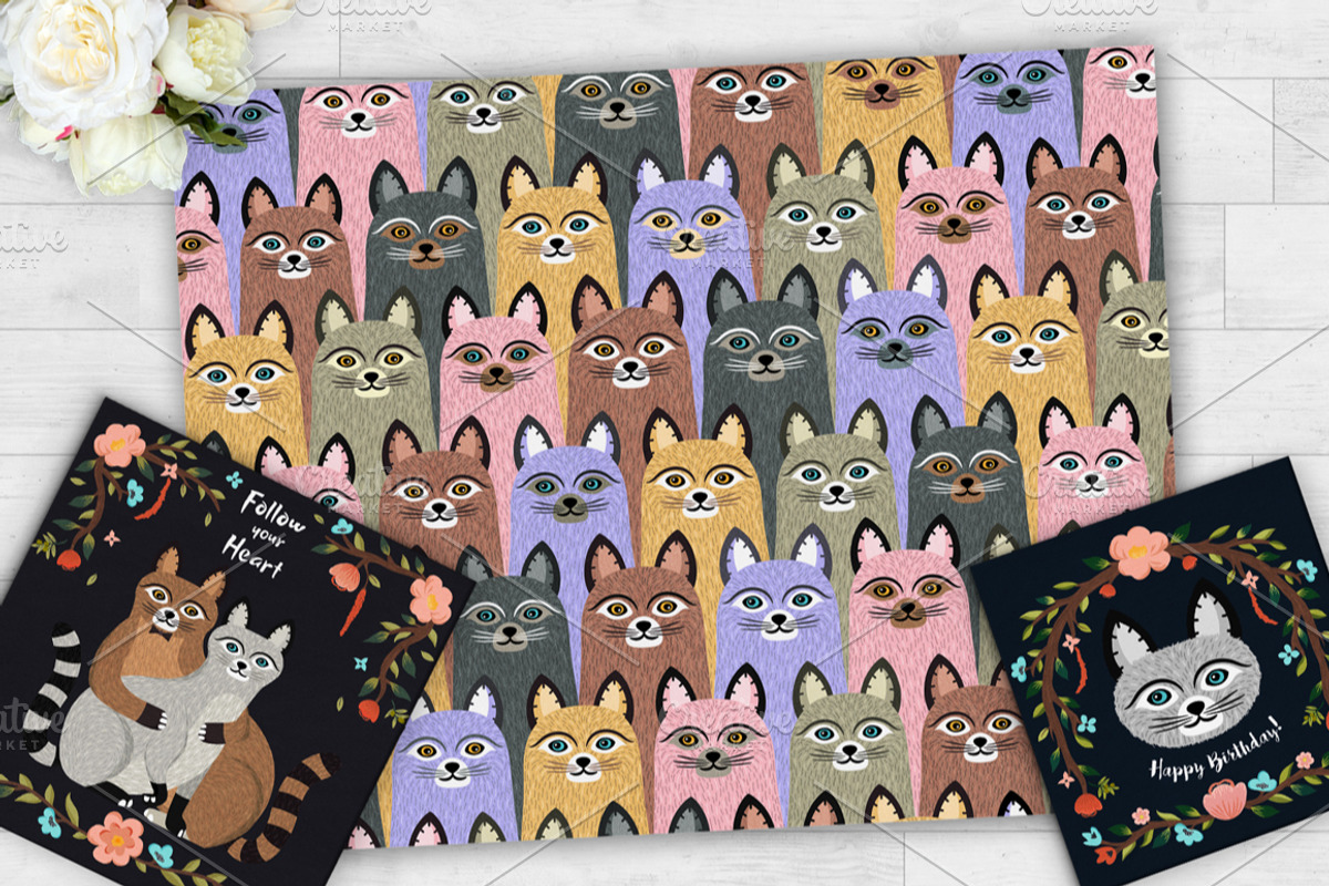 Big Meow Set. Cute Cats Prints, an Animal Illustration by Dasha_D (Photo 5 of 9)