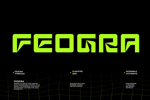 Feogra - Futuristic Font, a Sans Serif Font by limitype