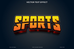 3D Sports Text Effect EPS Vector