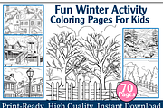 Fun Winter Activity Coloring Pages, an Animal Illustration by maggiesar (Thumbnail 1 of 4)