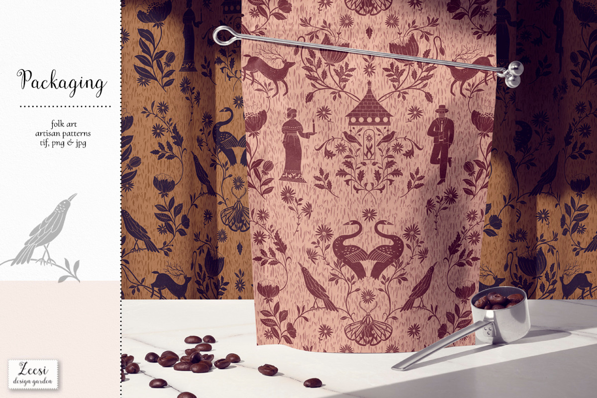 Homestead Linocut Patterns & Motifs, a Pattern Graphic by Zeesi Design Garden (Photo 3 of 11)