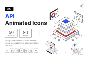 Animated API Icons, a Duotone Icon by Vectors Market