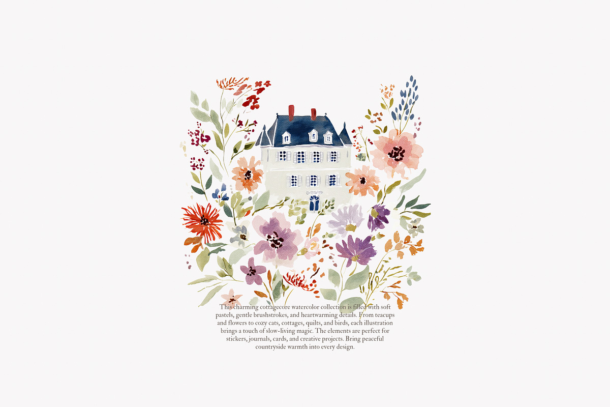 whimsical watercolor castle clipart, a Decorative Illustration by Patishop Art (Photo 6 of 10)