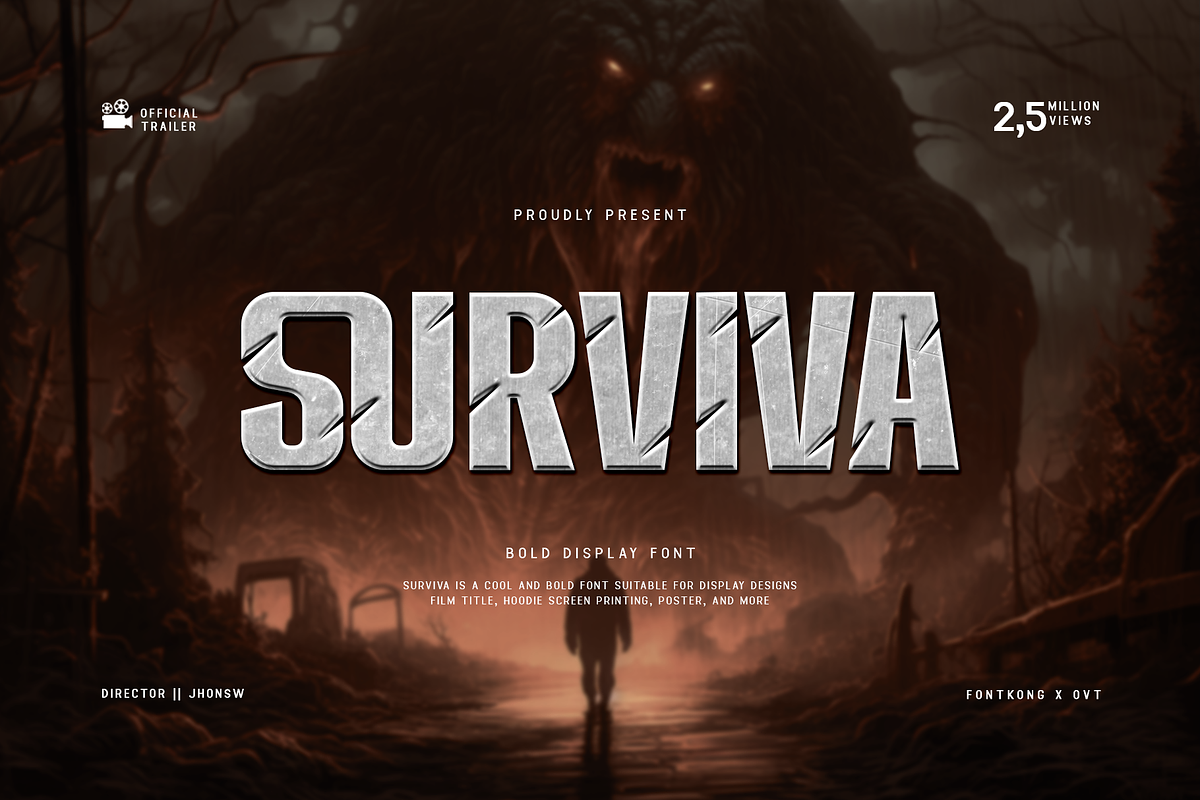 Surviva - Bold Display Font, a Sans Serif Font by overlaytemplates (Photo 1 of 5)