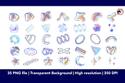 3D Abstract Shapes Chrome Effect, an Object Graphic by JaoGam (Thumbnail 2 of 4)