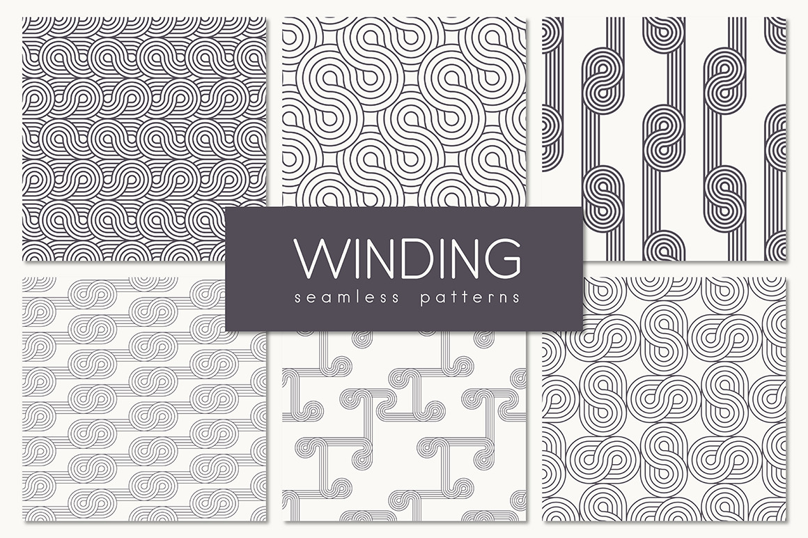 Winding Seamless Patterns. Set 1, a Pattern Graphic by Curly_Pat