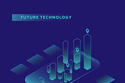 Smartphone with graphs in isometric, an iPhone Mockup by majcot (Thumbnail 3 of 6)